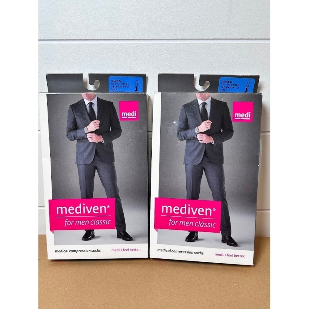 2- Mediven Men Classic 15-20 mmHg Calf Compression Stockings Closed Toe Size IV